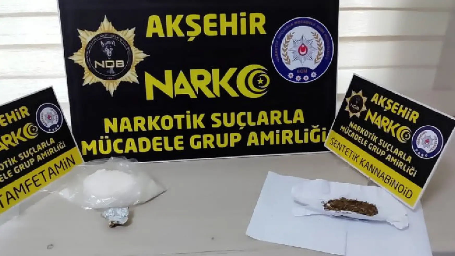 Akşehir'deki uyuşturucu operasyonunda 2 kişi gözaltına alındı