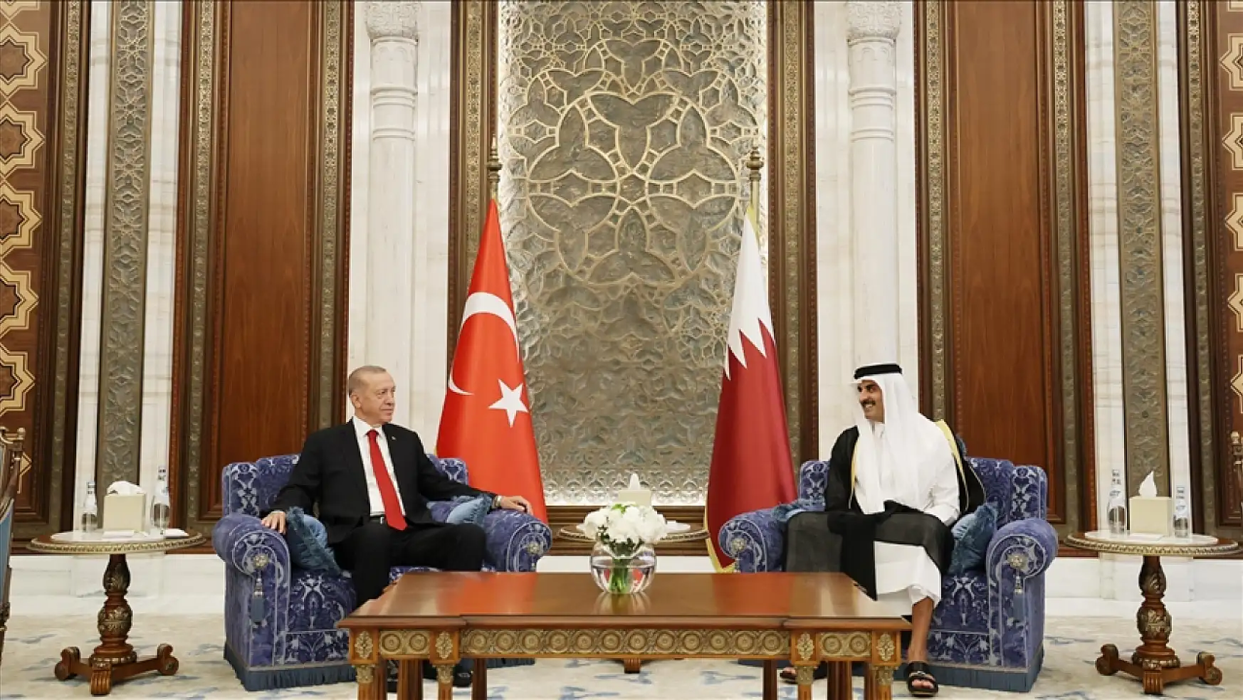 Erdoğan, Katar Emiri Sani ile bir araya geldi