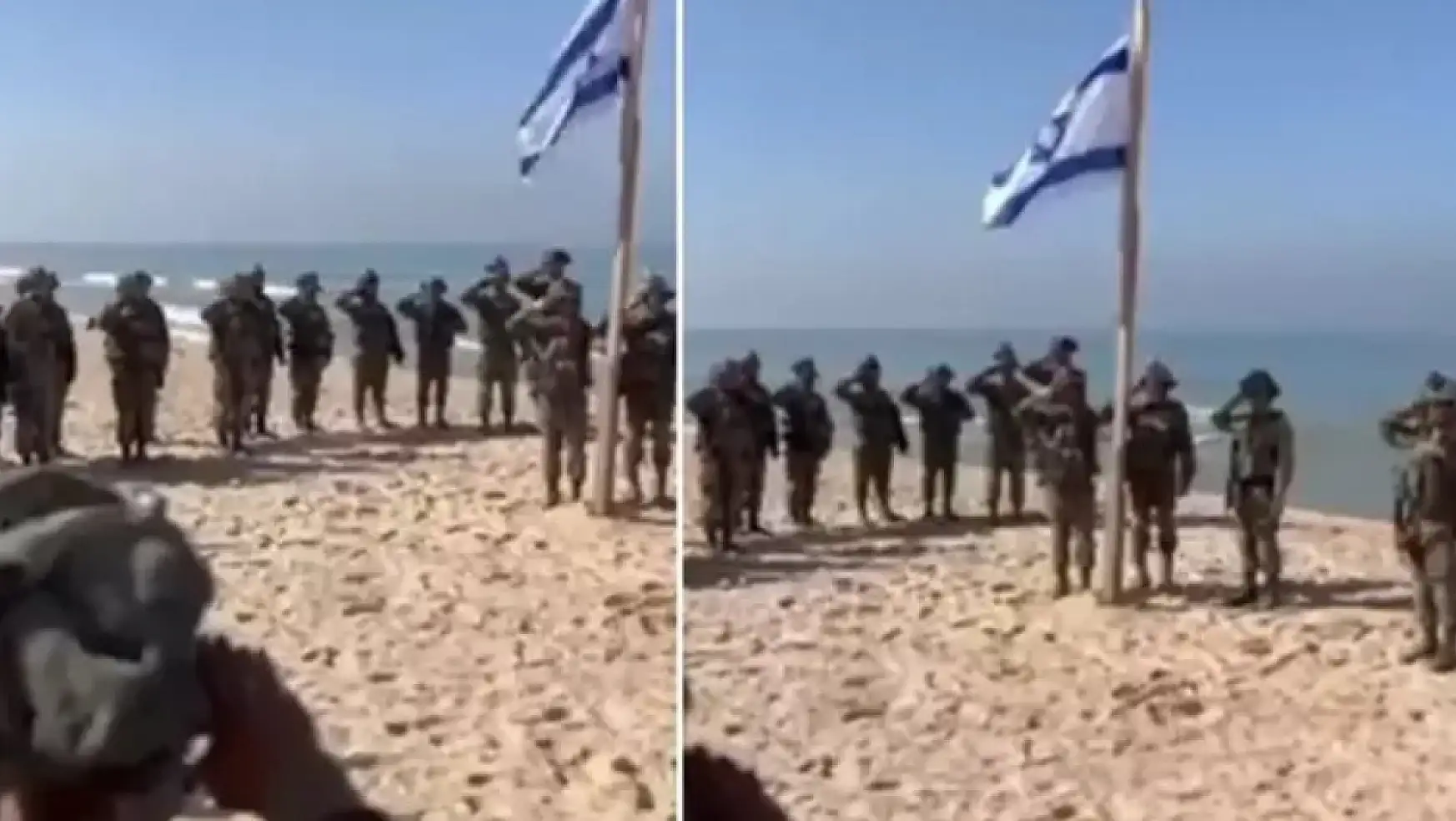 İsrail askerlerinin Gazze sahiline bayrak çektiği iddia edilen görüntüler yayımlandı