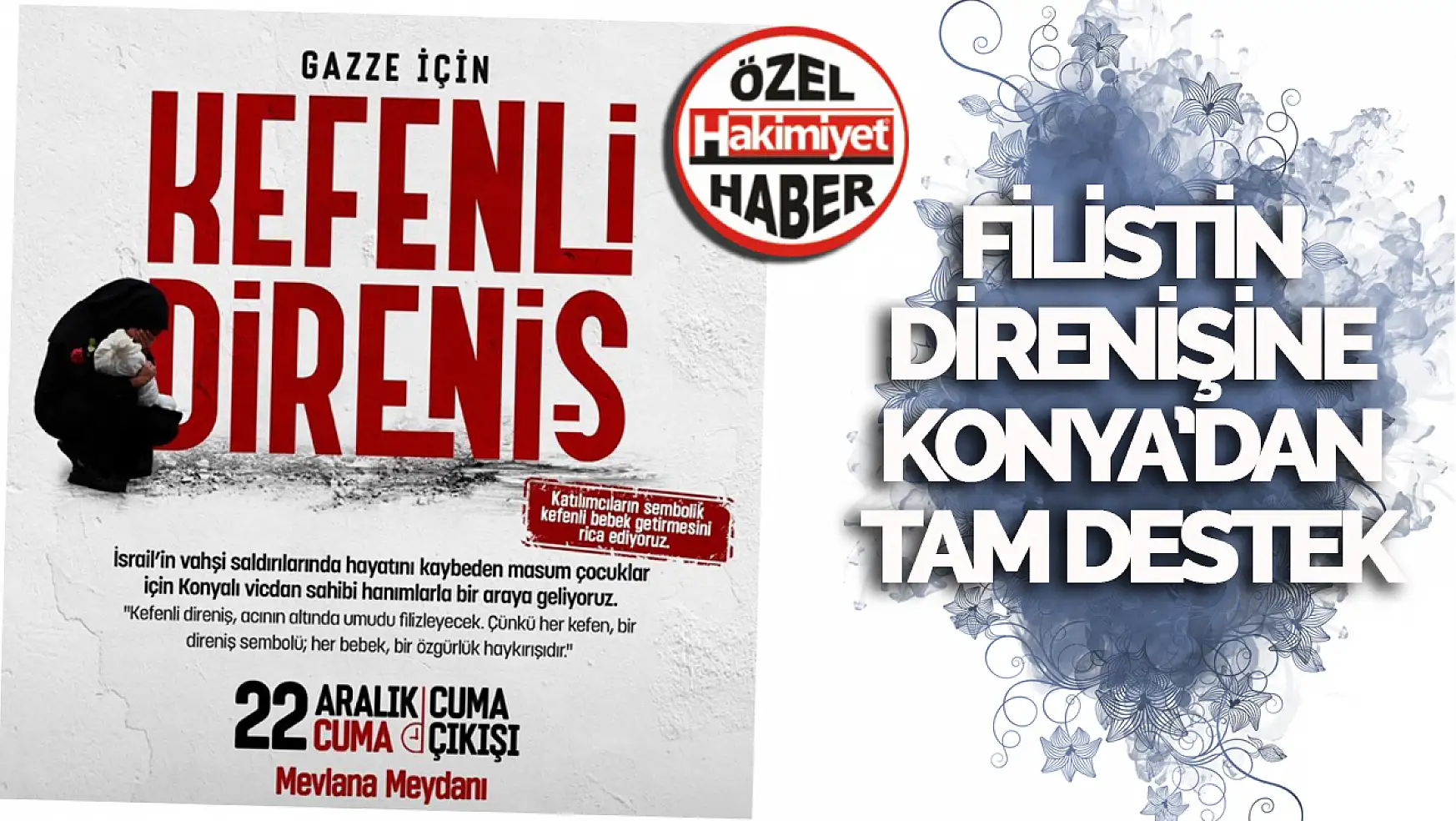 Konya'da gazze için kefenli direniş eylemi