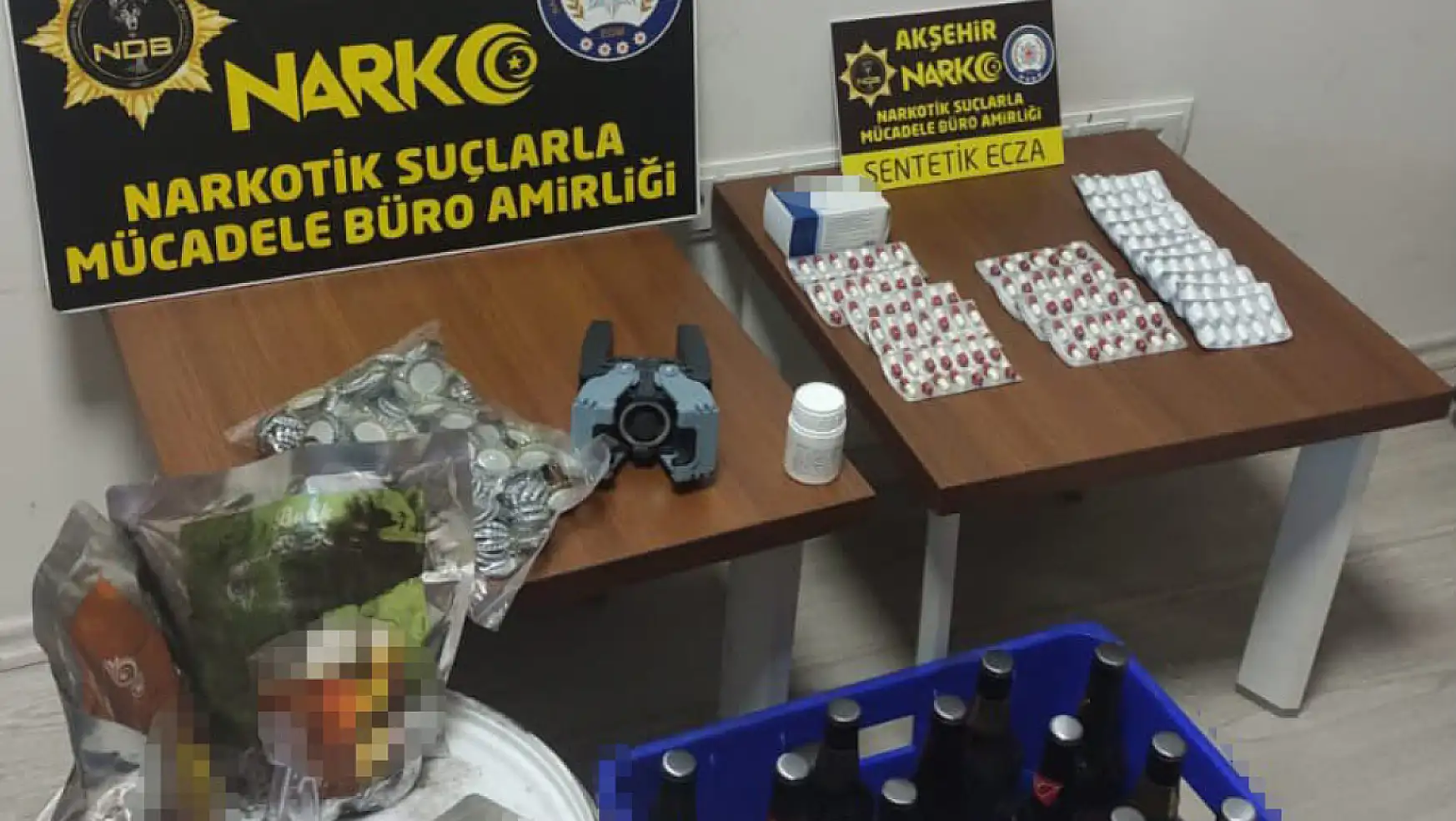 Konya'da uyuşturucu ve sahte içki! 1 tutuklama