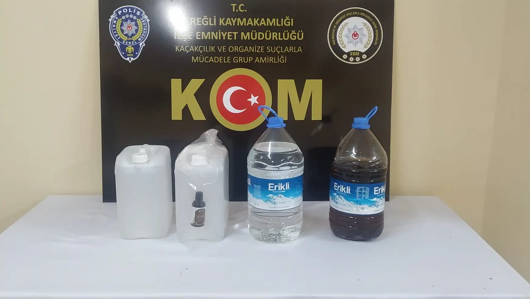 Konya'daki sahte içki operasyonu: 19 litre alkol ele geçirildi