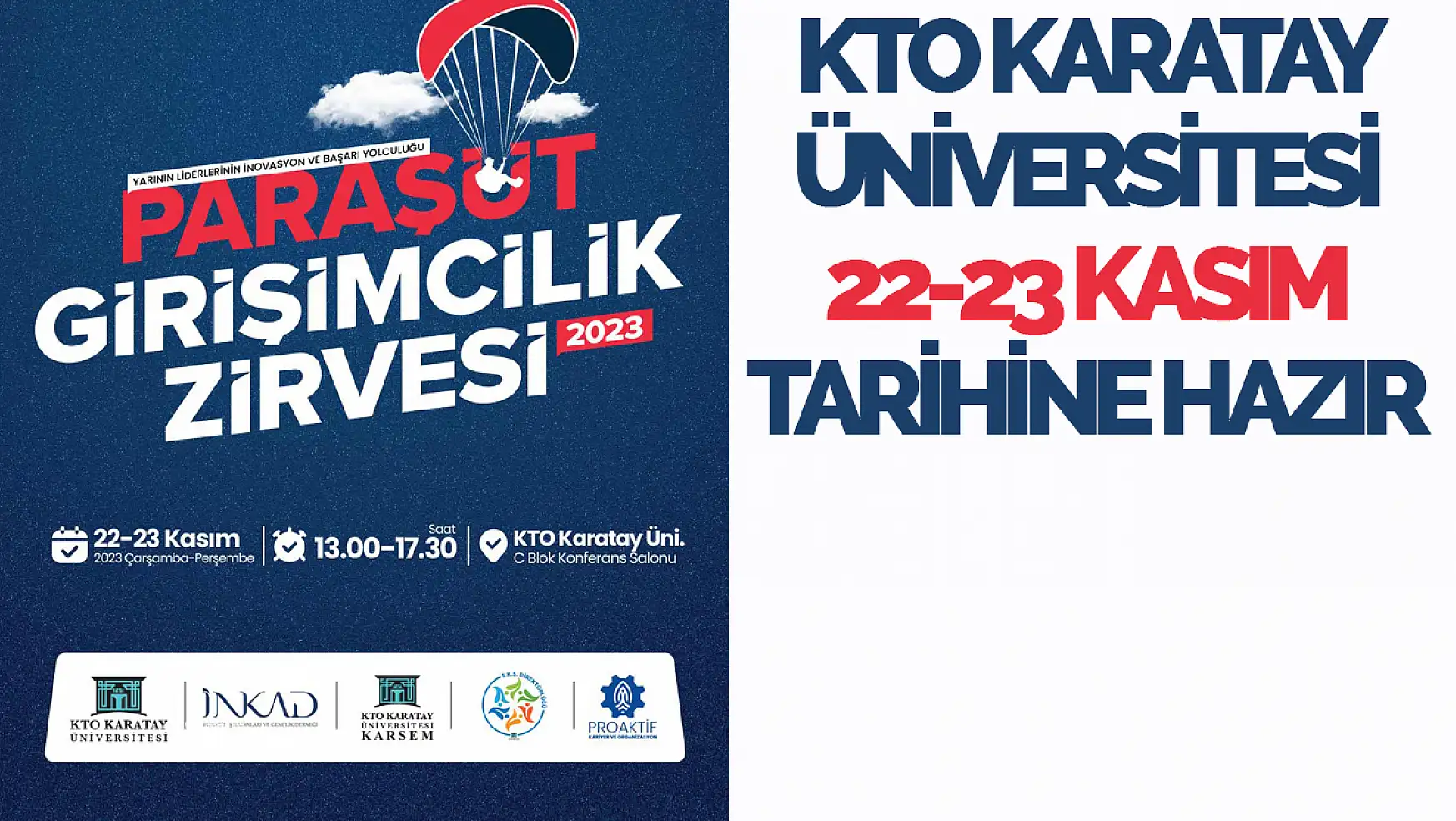 KTO Karatay Üniversitesi Paraşüt Girişimcilik Zirvesi 2023'e hazır