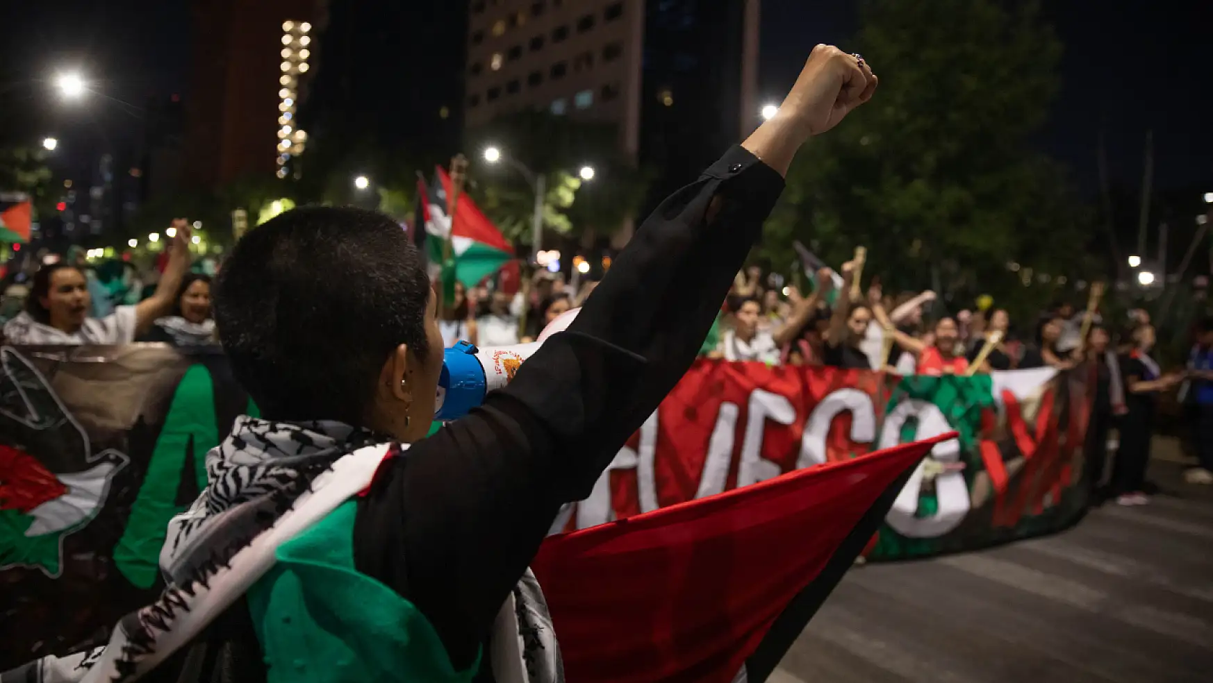 Mexico City'de Filistin'e destek gösterisi düzenlendi