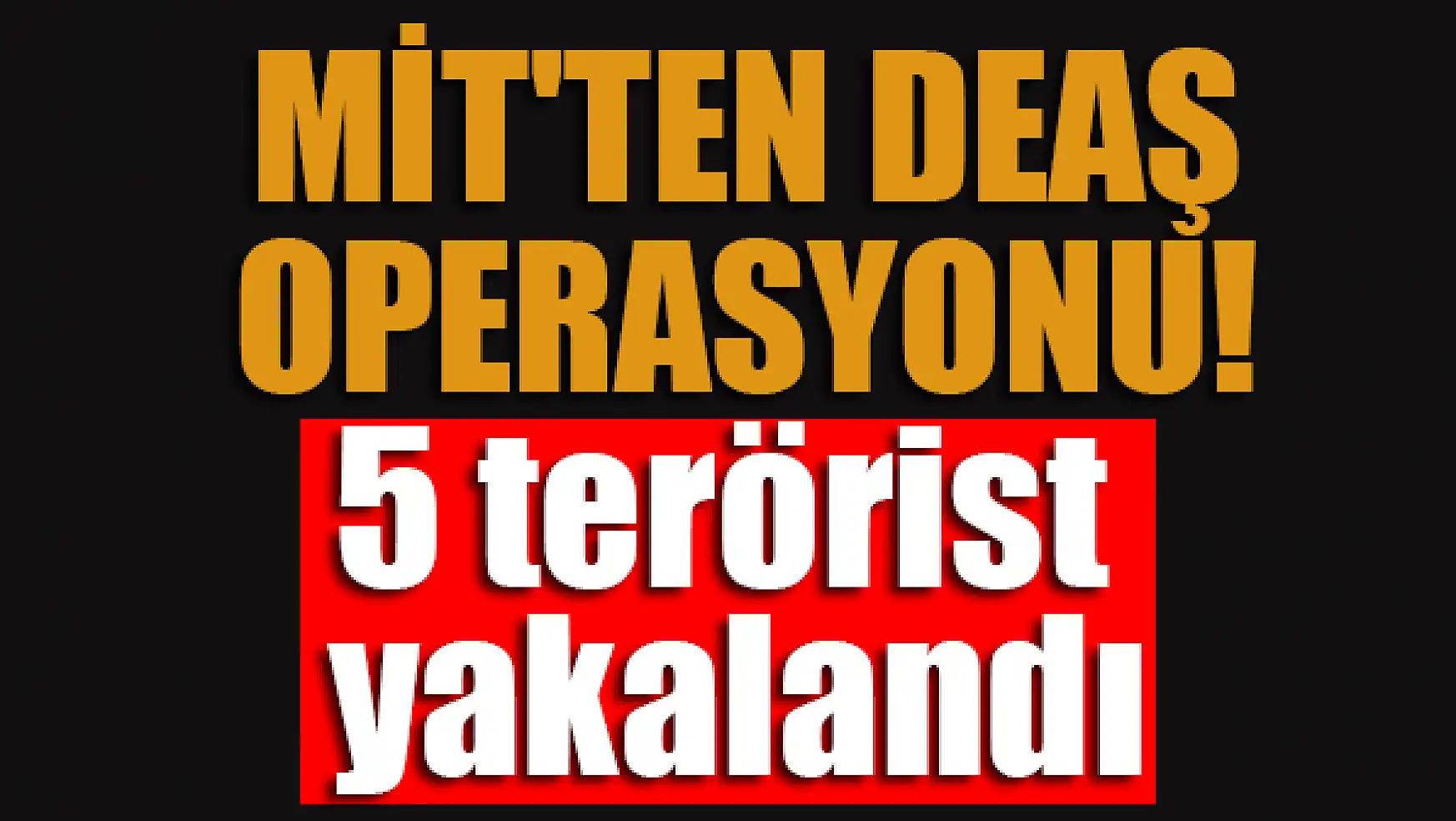 MİT'ten DEAŞ operasyonu: 5 terörist yakalandı