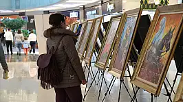 Konya'da Filistinli çocukların sessiz çığlığı tuvale yansıdı