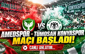 Amedspor 0-0 Tümosan Konyaspor ikinci yarı başladı / Canlı anlatım