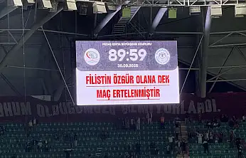 Konya'da dostluk maçı 89.dakikada Filistin özgür olana denk ertelendi: 2-2