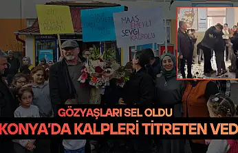 Konya'da kalpleri titreten veda: Gözyaşları sel oldu