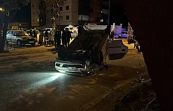 Konya'da kavşakta feci çarpışma: Otomobil takla atıp metrelerce sürüklendi