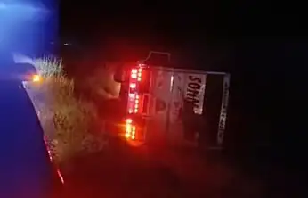 Konya'da kaza! Kamyon şarampole devrildi