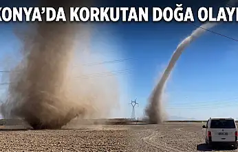 Konya'da korkutan doğa olayı! Çiftçi o anları saniye saniye kaydetti