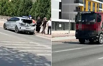 Konya'da korkutan kaza: Beton mikseri sürücü eğitim aracına çarptı