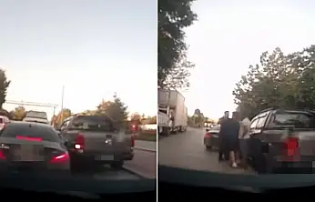 Konya'da yol verme kavgası kamerada