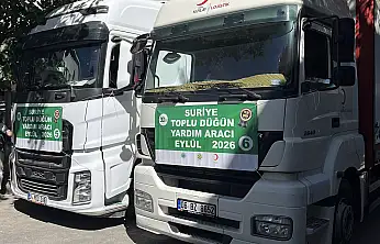 Konya'dan sınır ötesine umut taşıyan TIR'lar uğurlandı