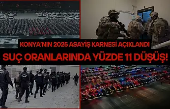 Konya'nın 2025 asayiş karnesi açıklandı: Suç oranlarında yüzde 11 düşüş!