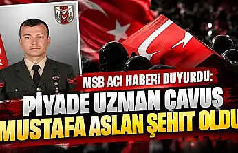 MSB acı haberi duyurdu: Piyade Uzman Çavuş Mustafa Aslan şehit oldu!