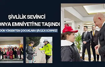 Şivlilik sevinci Konya Emniyeti'ne taşındı: Müdür Yüksek'ten çocuklara şivlilik sürprizi