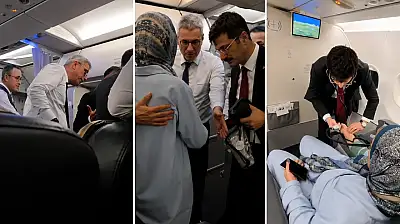 Havada sağlık müdahalesi: Sağlık Bakanı uçakta fenalaşan yolcuyla ilgilendi