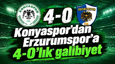Konyaspor'dan Erzurumspor'a 4-0'lık galibiyet