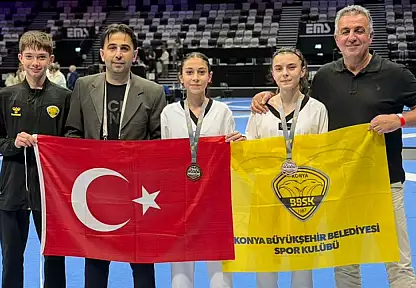 Konya Büyükşehirli tekvandoculardan Avrupa'da çifte gurur!