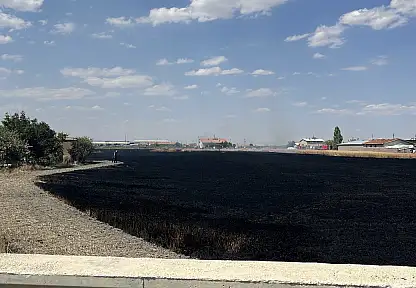 Konya'da korkutan tarla yangını!