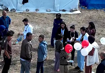Konya'da sağlık hizmeti tarlaya taşındı! Kadın ve çocuklar da unutulmadı