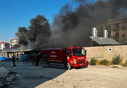 Konya'da şantiyede alevler yükseldi! Ekipler zamanla yarıştı