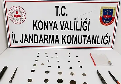 Konya'da tarihi eser operasyonu! Jandarma çok sayıda malzeme ele geçirdi