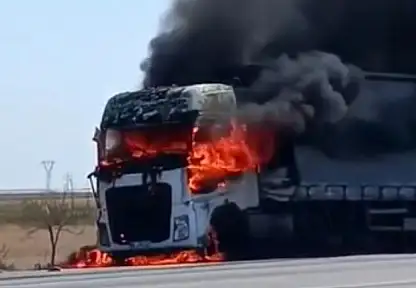 Konya'da TIR alev aldı! Sürücü son anda kurtuldu