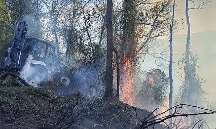 5 hektarlık alanın zarar gördüğü yangını söndürme çalışmaları devam ediyor!