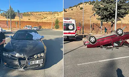 Kaza yapan Tofaş takla attı: 3'ü çocuk 7 yaralı