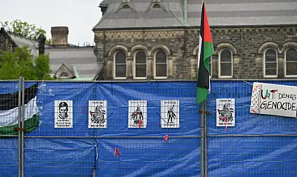 Toronto Üniversitesi kampüsünde Filistin protestosu: Öğrenciler Gazze için dayanışma kampı düzenledi