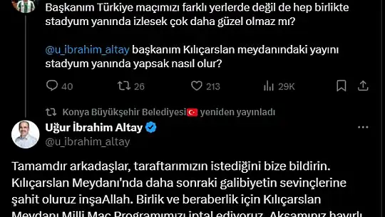 Konya Büyükşehir Belediye Başkanı Uğur İbrahim Altay'ın Kararı Tepki Çekti