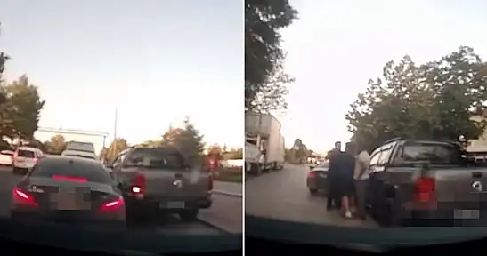 Konya'da yol verme kavgası kamerada