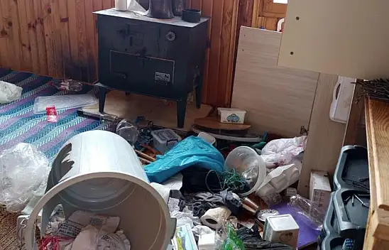 Aç kalan ayılar yayla evlerini talan etti