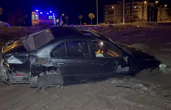 Aksaray'da alkollü sürücü şarampole düştü 