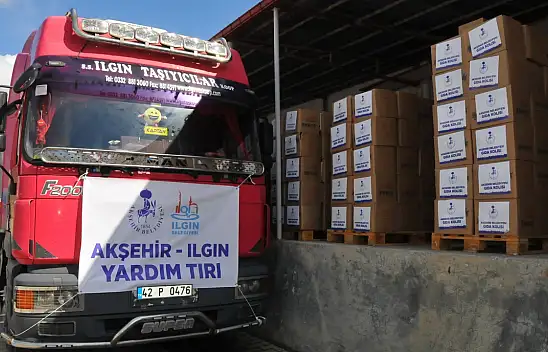 Akşehir Belediyesinden deprem bölgesine yardım kolisi