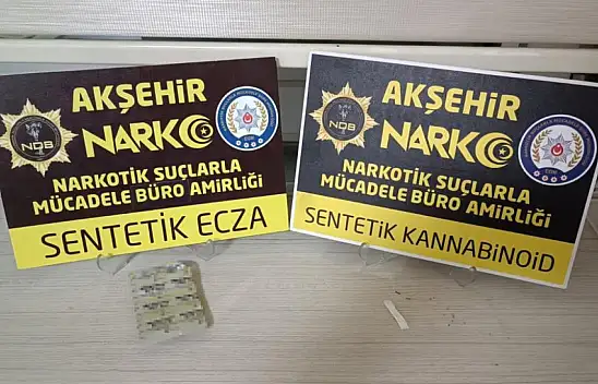 Akşehir'de şüphe üzerinde durdurulan araçta uyuşturucu madde bulundu