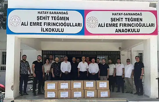 ASRİAD, Hatay'daki öğrencilere kırtasiye yardımı yaptı!