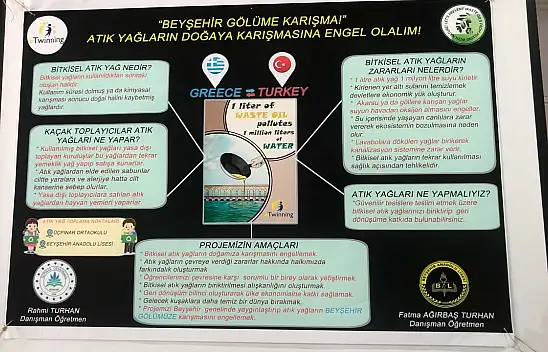 Beyşehirli Lise Öğrencilerinden  çevre projesi