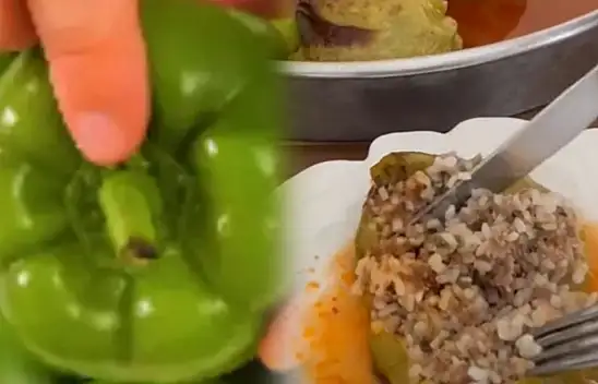 Biber dolmasını bu şekilde pişirmeliymişiz. Asla kuru kalmıyor ve sosunu tam çekiyor…