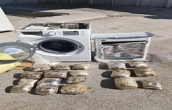 Çamaşır makinesinden kilolarca uyuşturucu çıktı