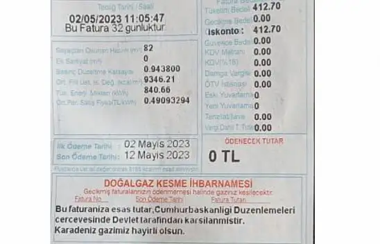 Doğalgaz faturaları '0' TL gelmeye başladı