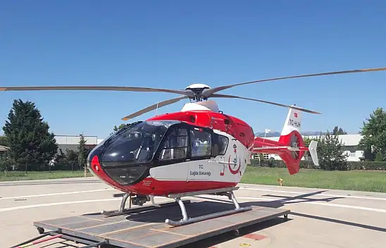 Hava ambulansı kalp krizi geçiren hasta için havalandı
