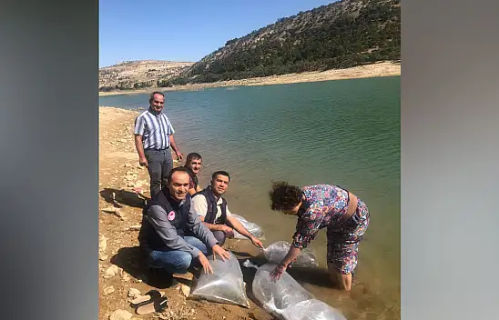 Karaman'da o gölet barajına 20 bin balık yavrusu bırakıldı