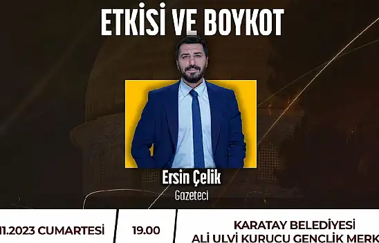 Karatay Kent Konseyi İsrail Mallarına Yönelik Boykotu Ele Alacak