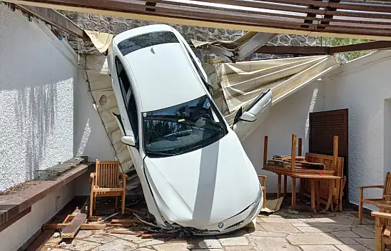 Komşusunun bahçesine uçtu, burnu bile kanamadı