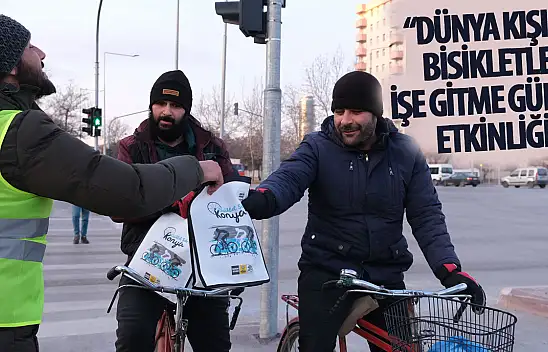 Konya Büyükşehir Belediyesi, 'Dünya Kışın Bisikletle İşe Gitme Günü' Etkinliği Düzenledi