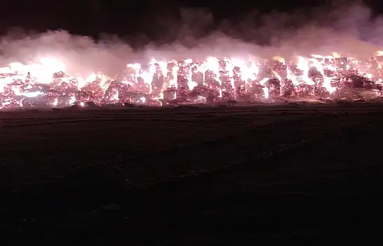 Konya'da 800 ton yonca balyası yandı